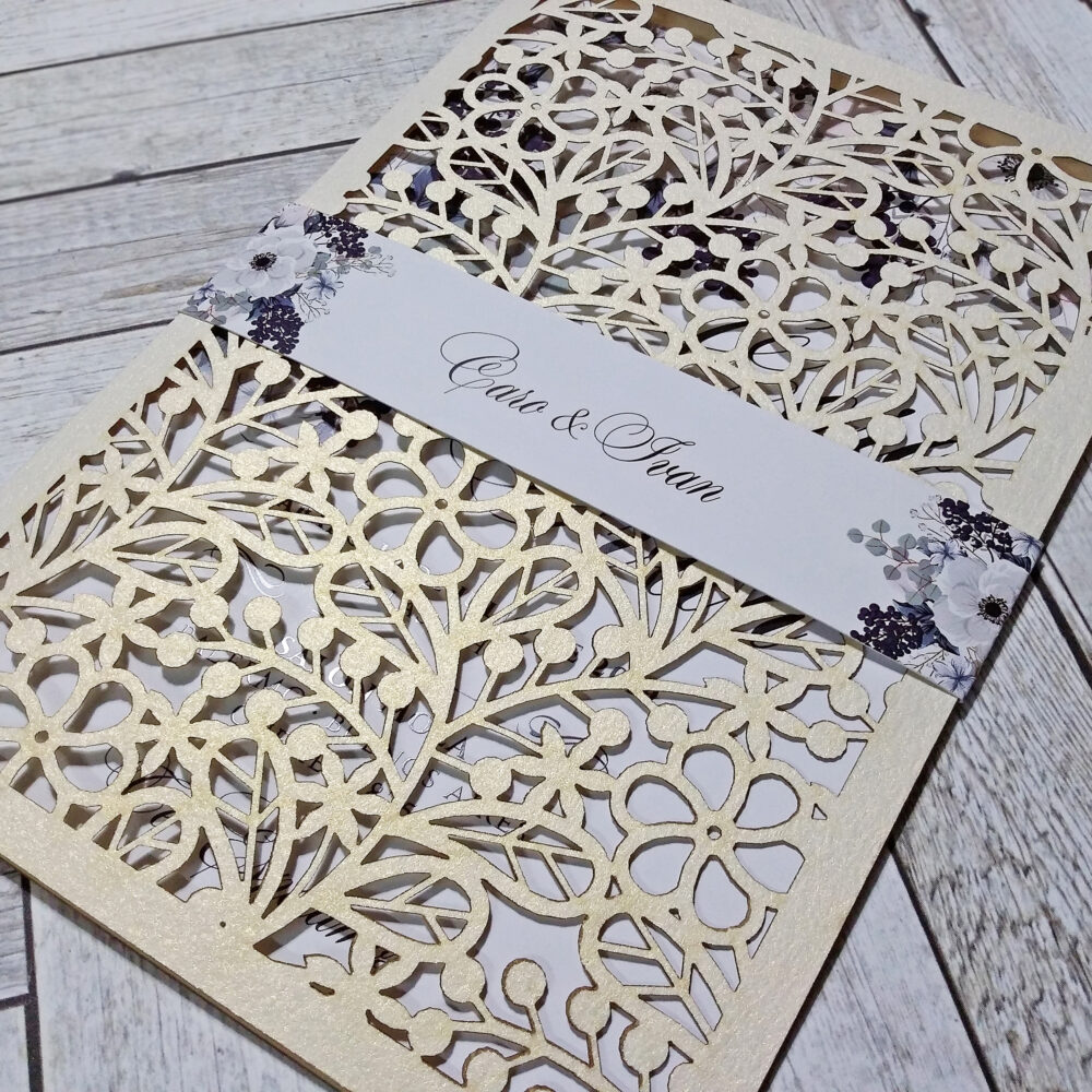 Tarjeta Láser 31 - Solapa con Flores - Imagen 2
