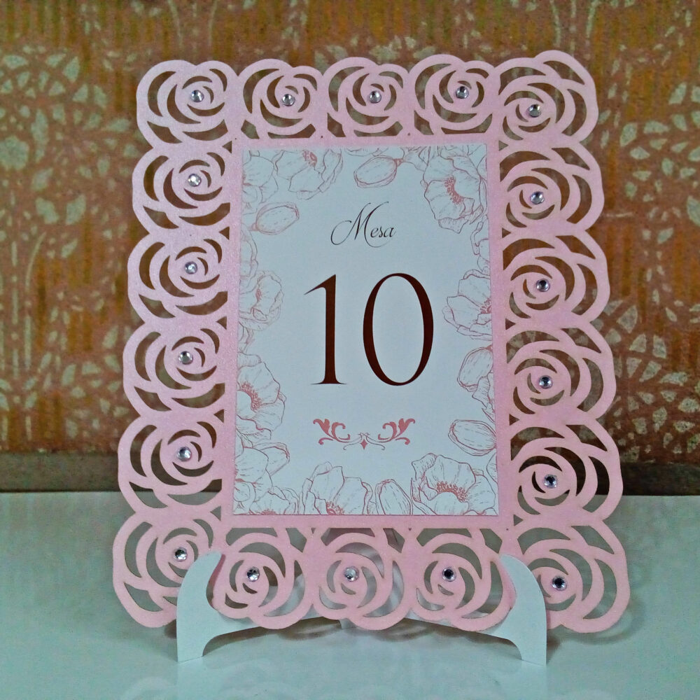 Números de mesa Rosas