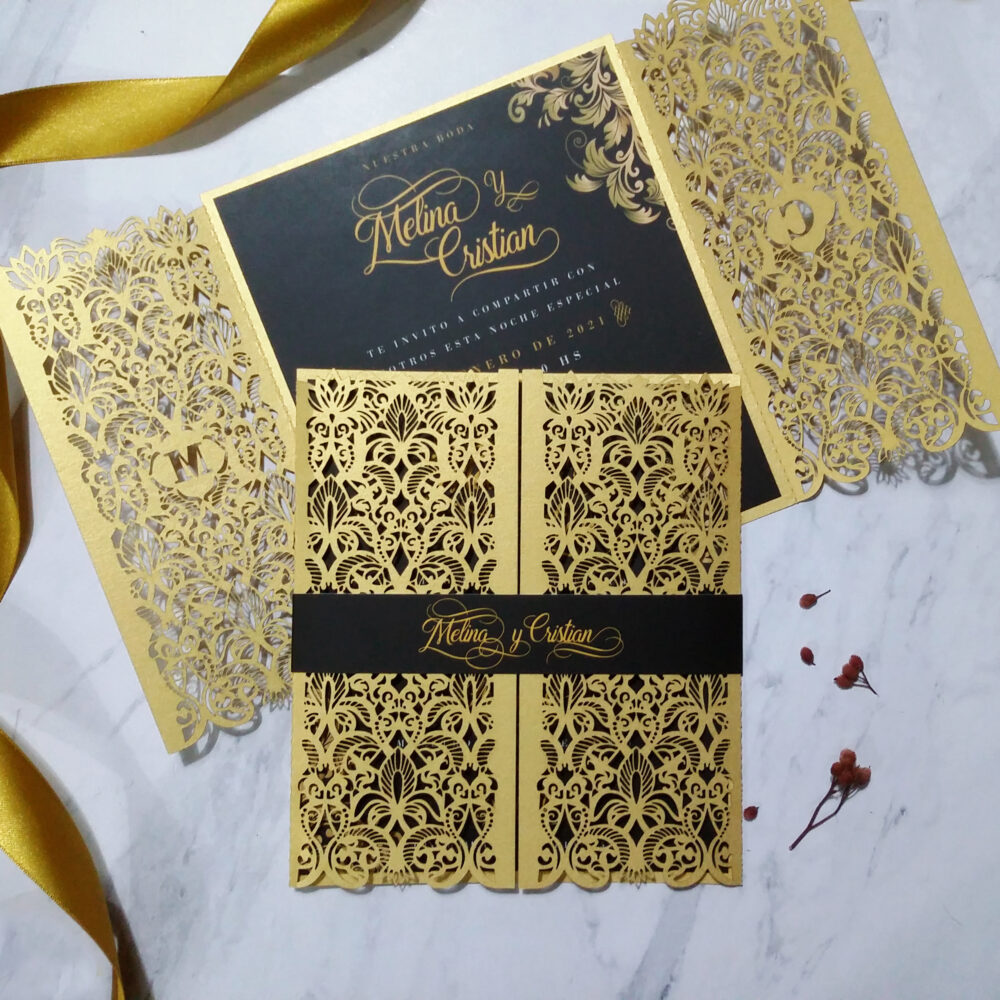 Tarjeta Láser 53 - Arabescos Elegante