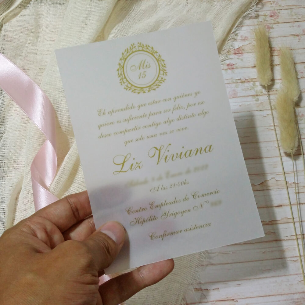 Tarjeta Láser 44 - Flores Transparente - Imagen 2