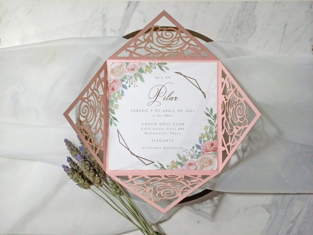 Tarjeta Láser 55 - Rosas - Imagen 2