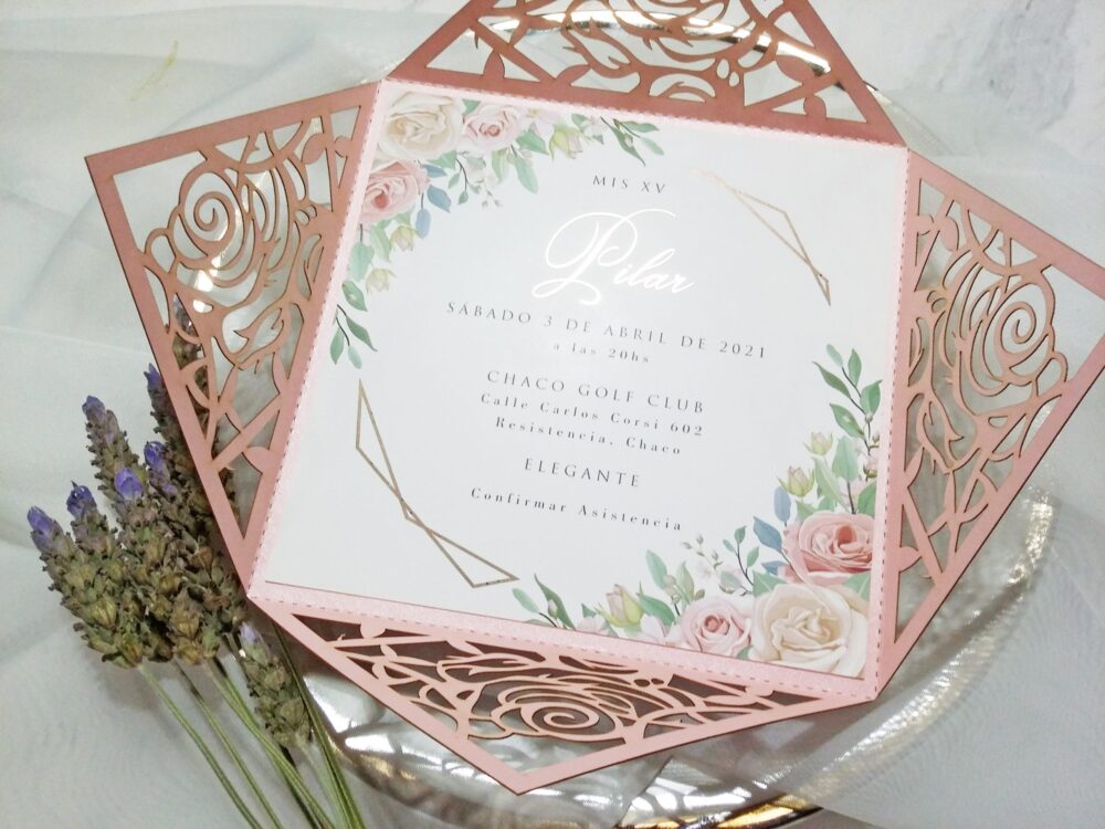 Tarjeta Láser 55 - Rosas - Imagen 3