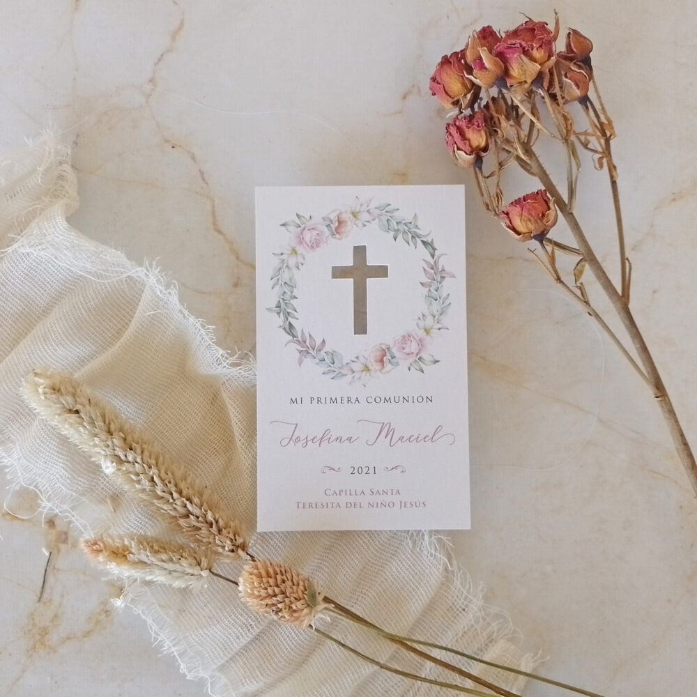 1 - Cruz corona rosas romantica