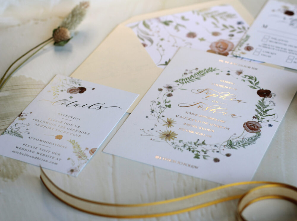 Invitacion Hotstamping Flores de Colores - Imagen 3