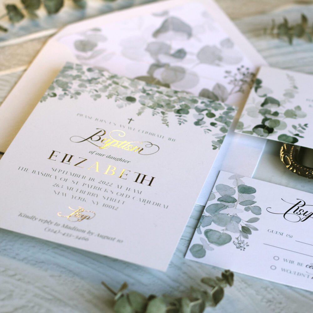 Invitacion Hotstamping Eucaliptos