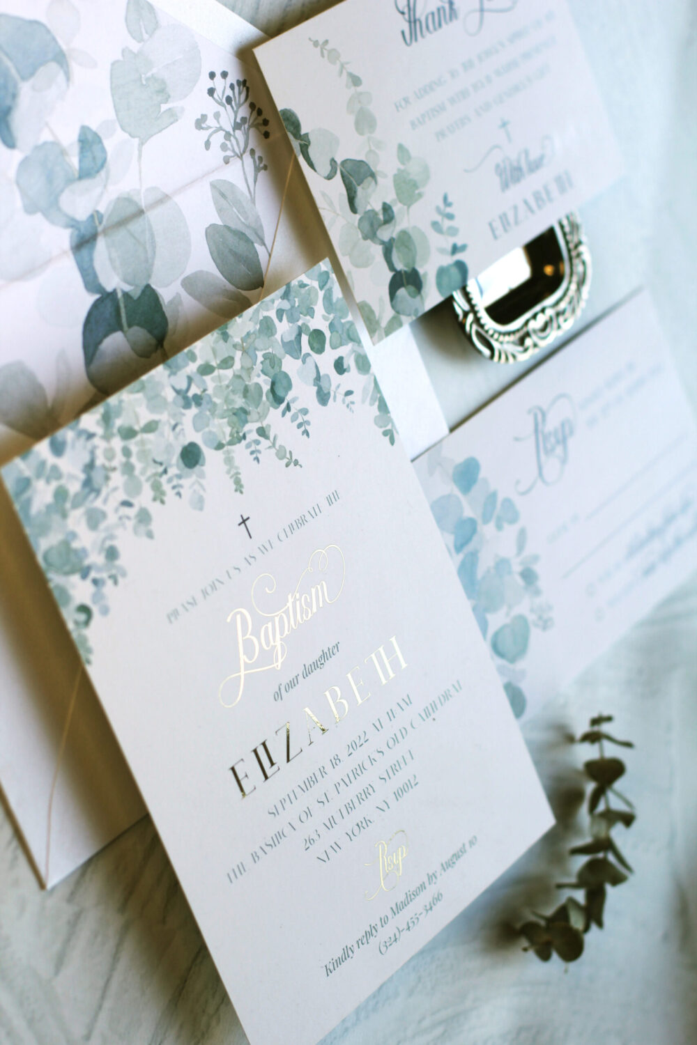 Invitacion Hotstamping Eucaliptos - Imagen 4