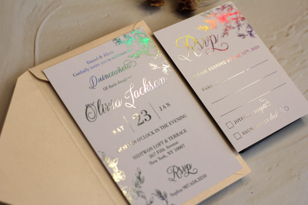 Tarjeta Hotstamping Flores - Imagen 3