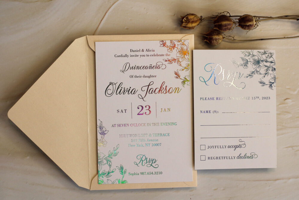 Tarjeta Hotstamping Flores - Imagen 2