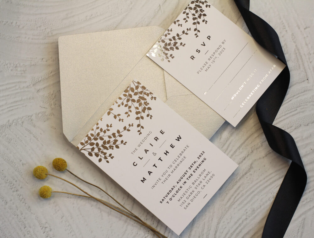 Tarjeta Hotstamping Ramas con Hojas - Imagen 2