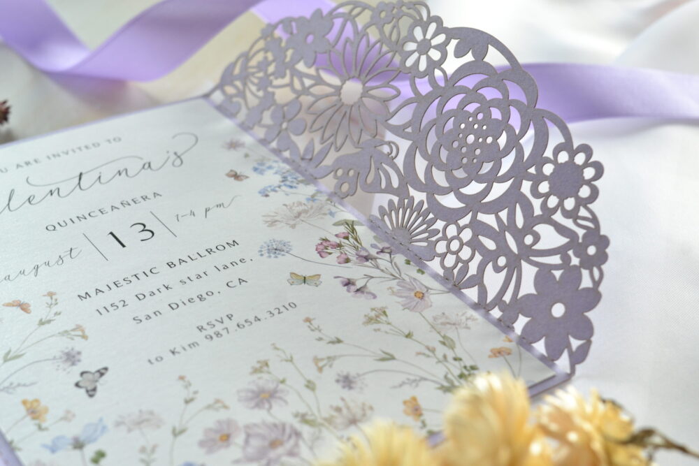 Tarjeta Láser 62 - Flores y Mariposas - Imagen 8