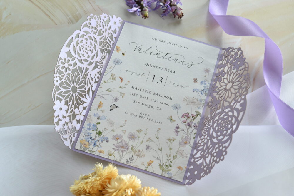 Tarjeta Láser 62 - Flores y Mariposas - Imagen 9
