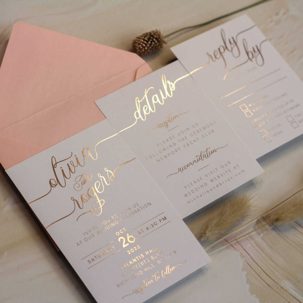 Invitaciones hotstamping SIN SOBRE - Imagen 8