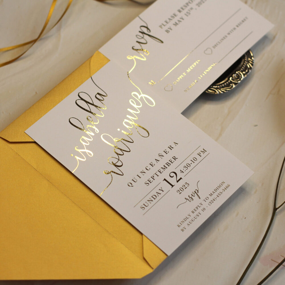 Invitaciones hotstamping SIN SOBRE