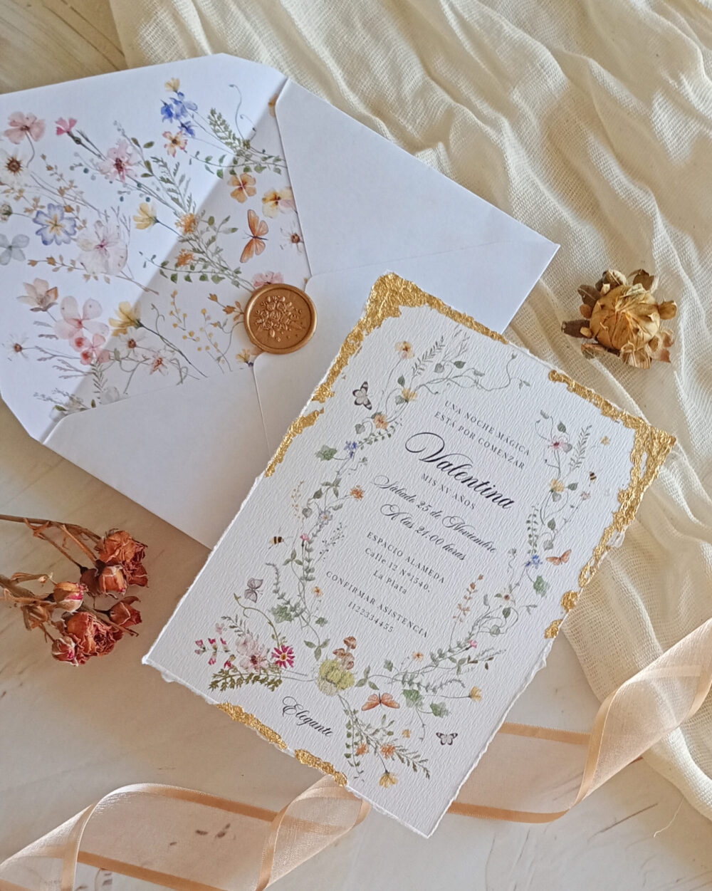 Deckled Edge Corona de Flores - Imagen 2
