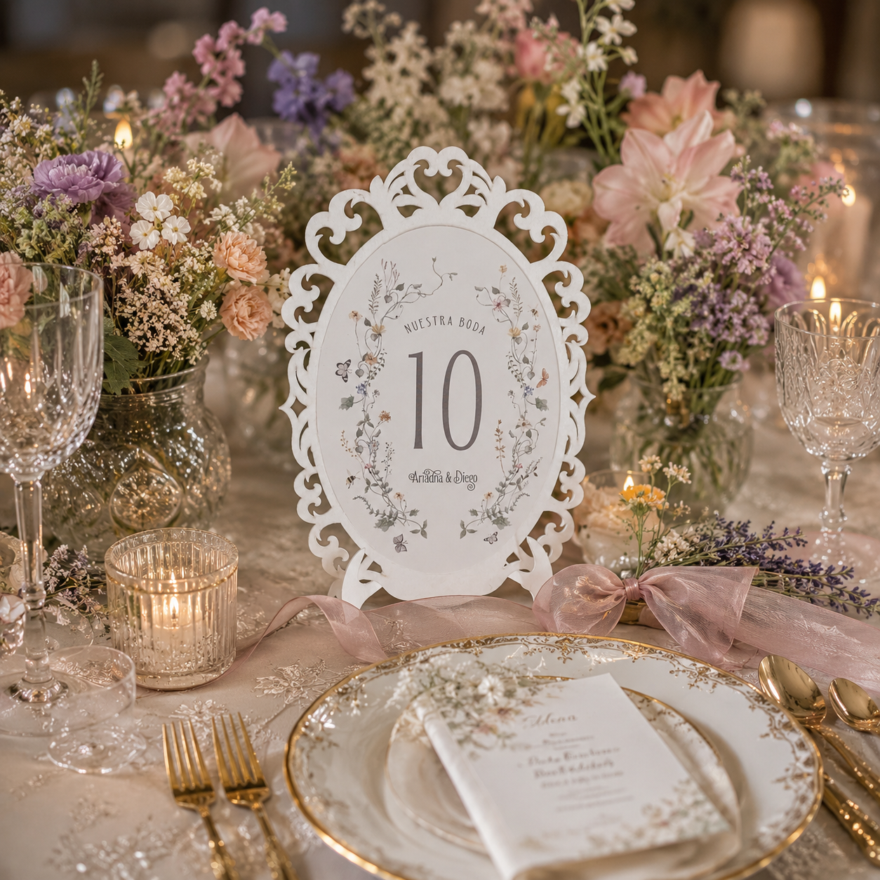 Numero de Mesa Flores Silvestres