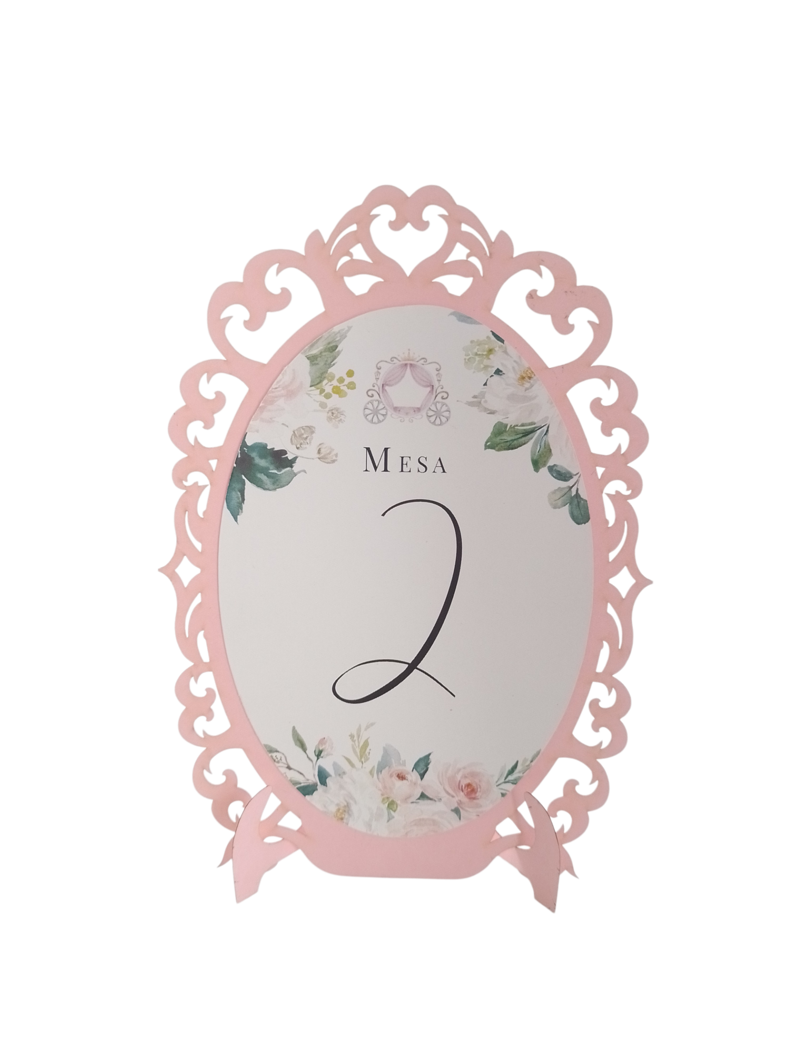 Numero de Mesa Rosas pasteles - Imagen 2